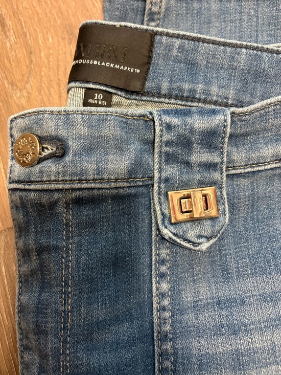 White House Black Market Denim - White House Black Market High-Rise Cropped Jeans with silver turn-Lock